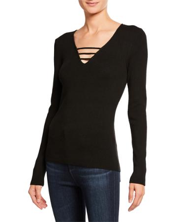 Cut-out V-neck Top