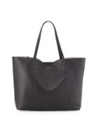 Elle Rock Medium Studded Leather Tote Bag, Onyx