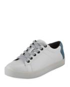 Collins Lace-up Leather Sneakers, White/blue