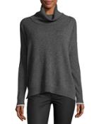 Raleigh Cashmere Cowl-neck Sweater, Charcoal