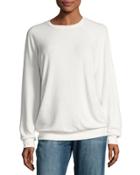 Twin Terry Pullover Tee, White