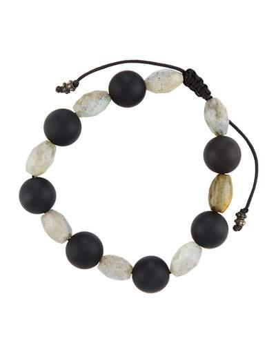 Labradorite & Onyx Beaded Bracelet