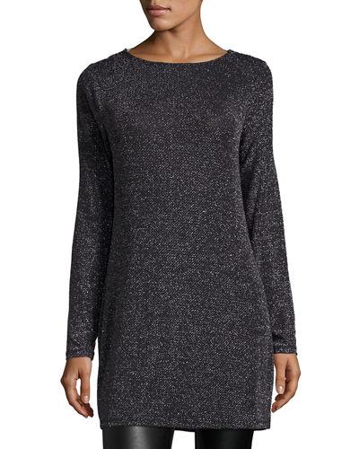Metallic Cowl-back Dress