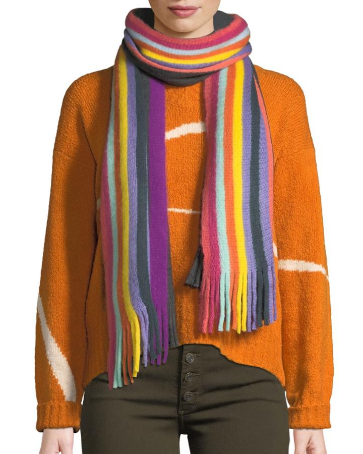 Multicolor Striped Fringe
