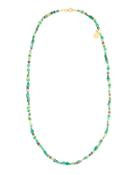 Delicate Hue 24k Emerald, Peridot & Rhodolite Beaded Necklace