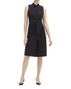 Cabella Sleeveless Tie-front Stretch-cotton