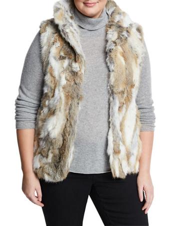 Stand-collar Rabbit-fur Vest,
