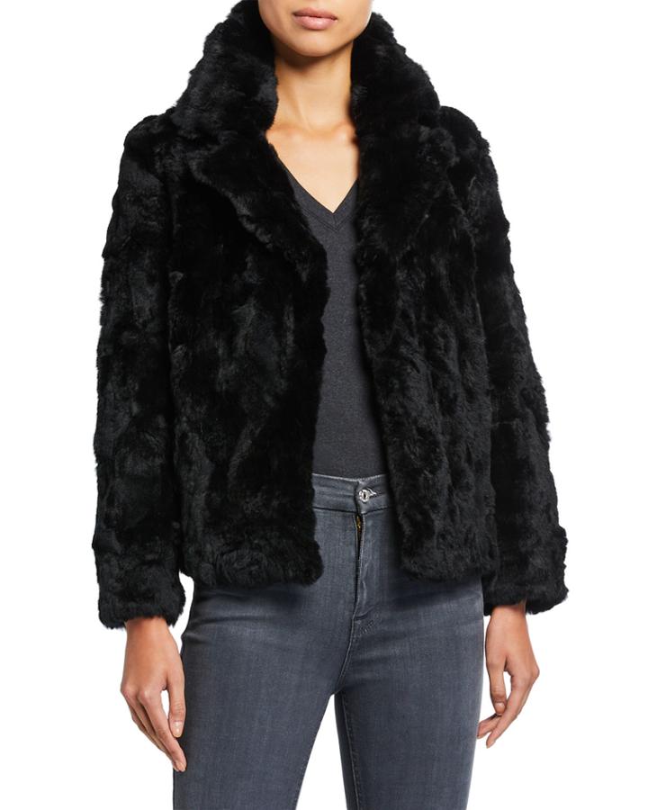 Rabbit Fur Notched Jacket