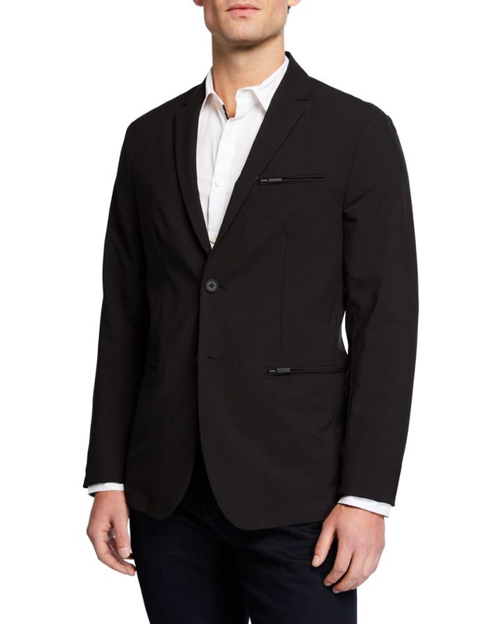 Men's Bank Street Zip-detail Blazer