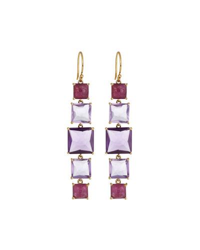 18k Rock Candy 5-stone Linear Earrings In