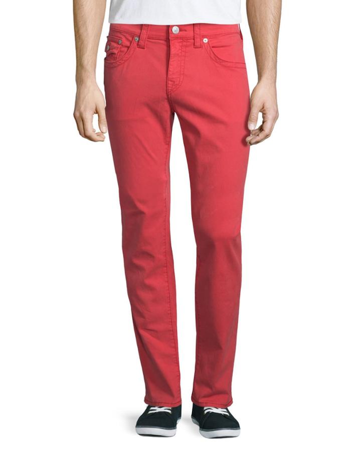 Geno Street Luxe Slim-fit Pants, Vintage Red