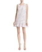 Sleeveless Jacquard Mini Sack Cocktail Dress