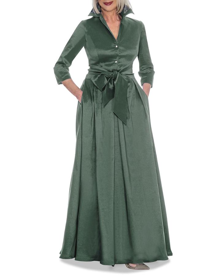 Stretch Taffeta Tie-waist