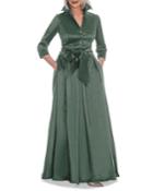 Stretch Taffeta Tie-waist