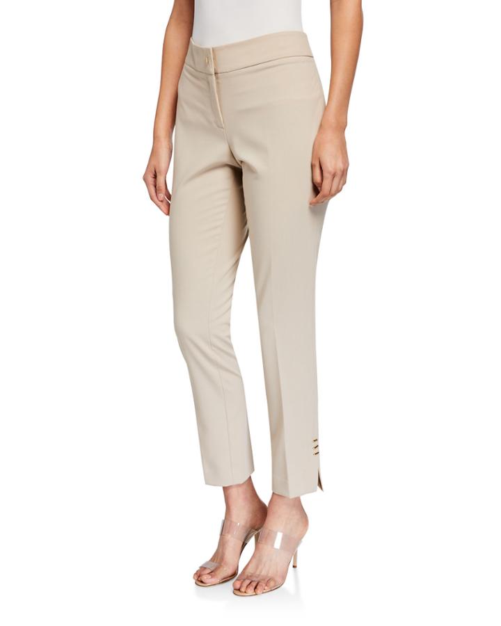 Vented Straight-leg Pants