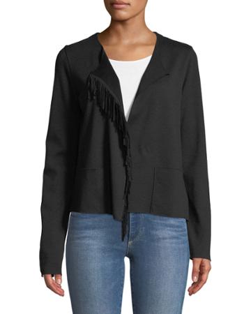 Merino Wool Open-front Jacket With