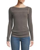 Topstitched Long-sleeve Thermal Tee