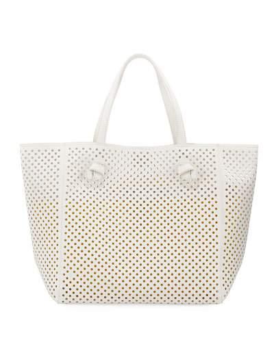 Perforated Faux-leather Tote Bag