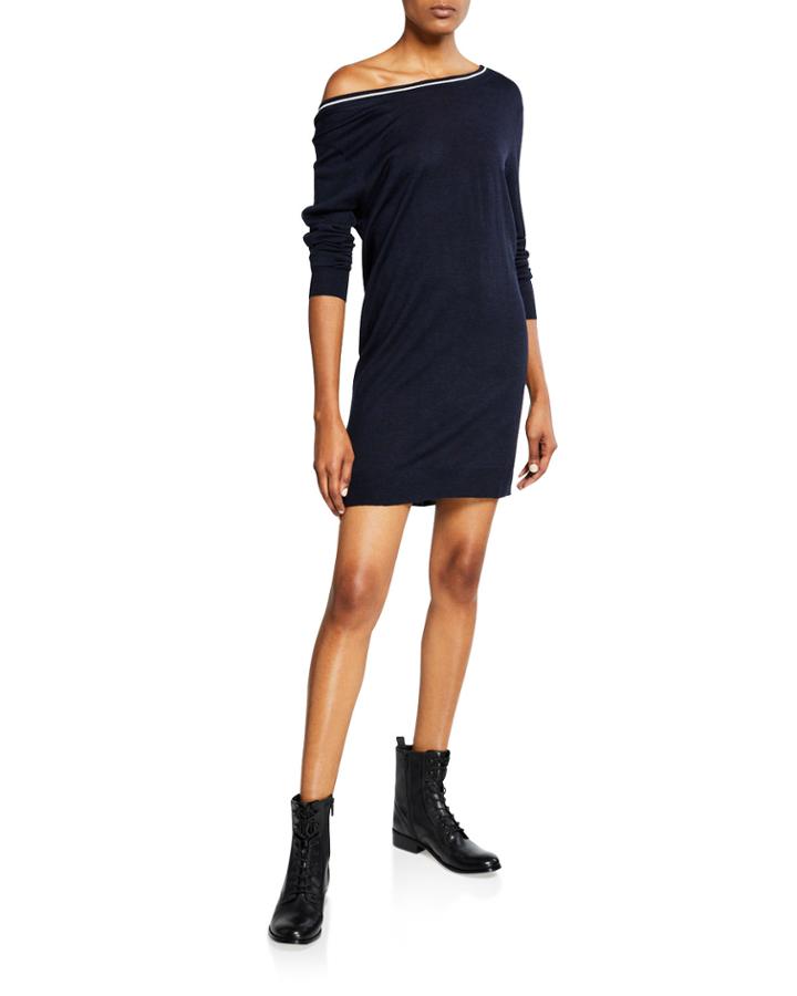 May Wool Long-sleeve Dress W/