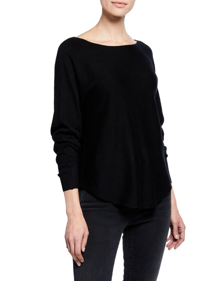 Shirttail-hem Long-sleeve