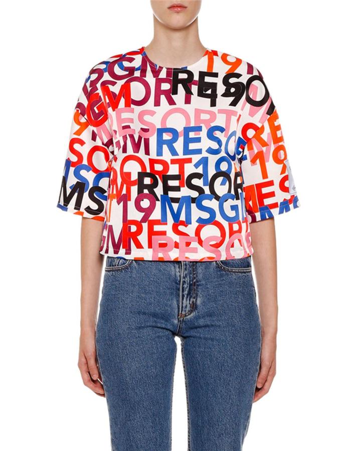 Logo-print Short-sleeve Crop Top