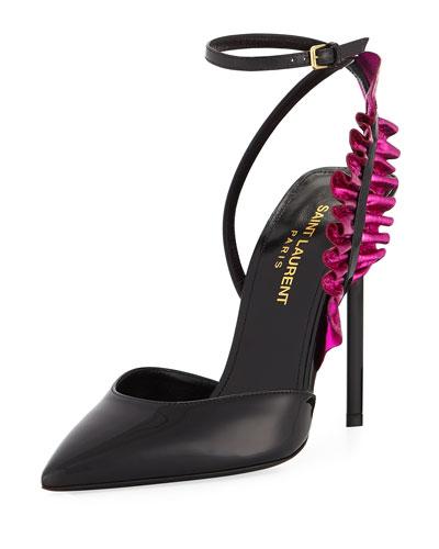 Patent Metallic-ruffle