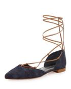 Gilligan Lace-up D'orsay Flat, Navy
