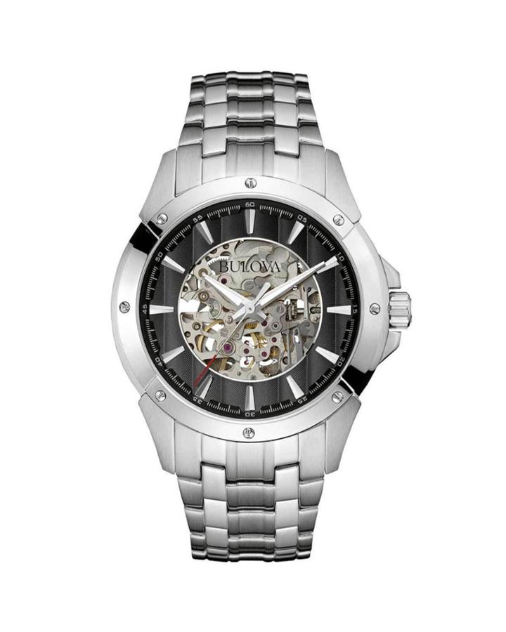 Men's Automatic Skeleton-dial Watch With Bracelet