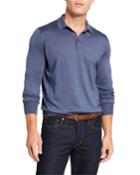 Men's Basic Long-sleeve Cashmere-silk Polo