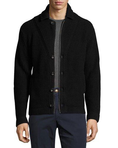 Button-front Ribbed
