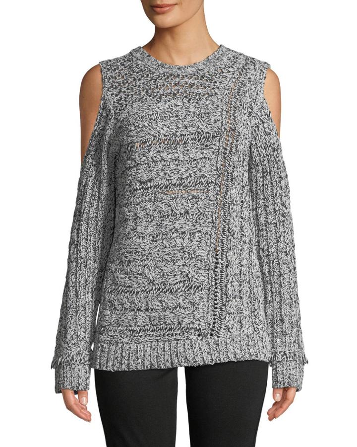 Cold-shoulder Fringe-cuff