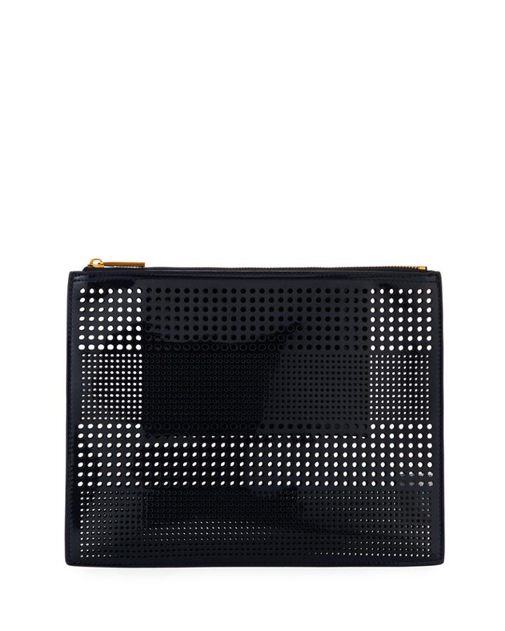 Perforated Zip Pouch Bag