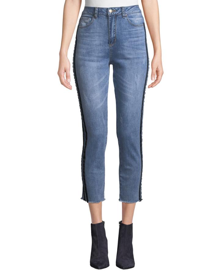 Louie Racer Stripe Cropped Jeans