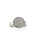 Dot Silver Large Pave Diamond Ring,