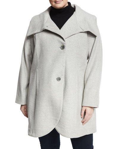 Charlotte Wool-blend Coat, Light Gray,