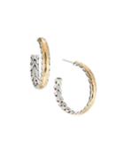 Classic Chain Palu Silver & Gold Hoop Earrings