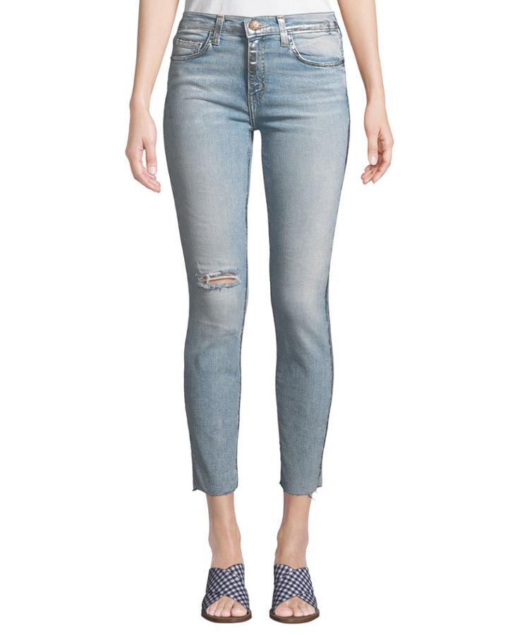 The High-waist Stiletto Foiled-seam