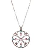 Turquoise & Pink Tourmaline Diamond Clover Necklace
