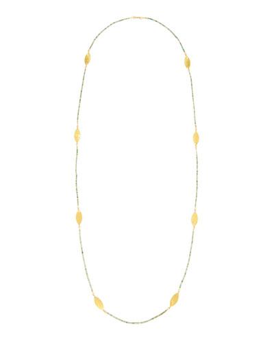 Phoenician 24k Turquoise Long Beaded Necklace,