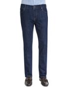 Five-pocket Straight-leg Denim Jeans, Indigo