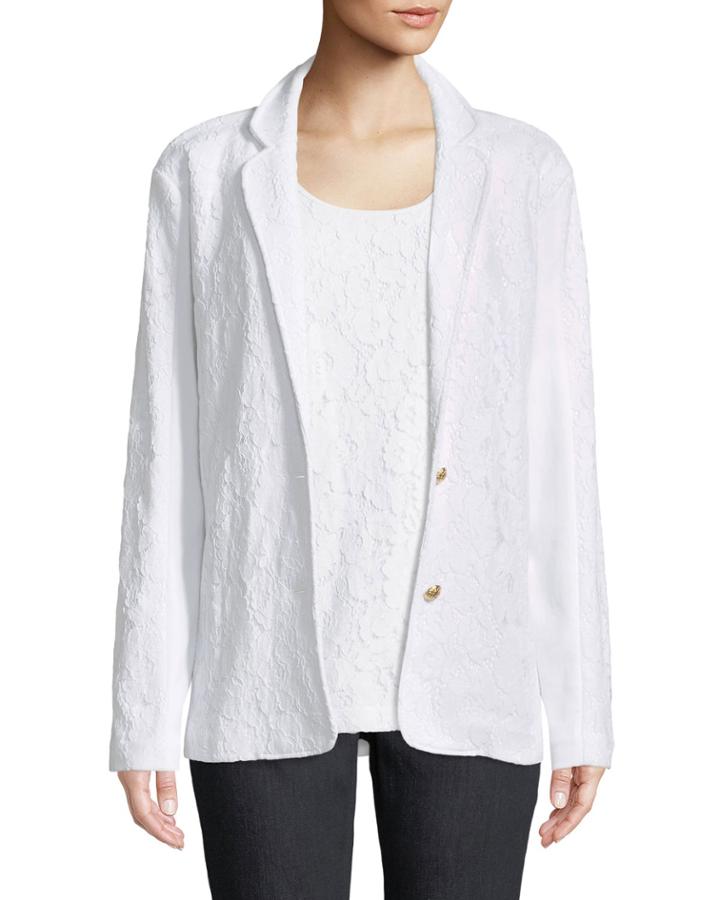 Floral Lace Two-button Jacket,