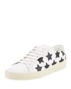 Leather Star Sneaker, White/black