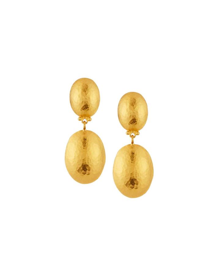 24k Cylindrical Jordan Drop Earrings