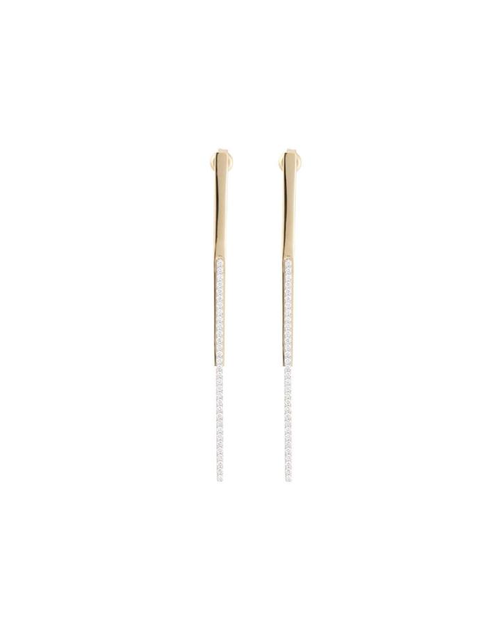 14k Long Stacked Diamond