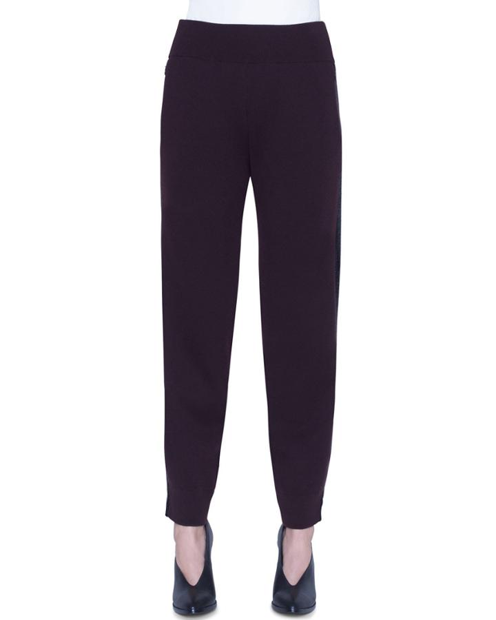 Wool Tuxedo-striped Ankle Pants