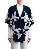 Mink Stole With Floral Intarsia
