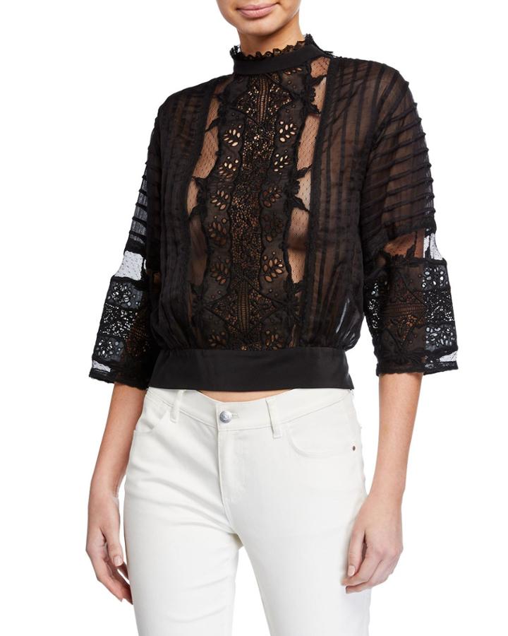 Silk Eyelet Top
