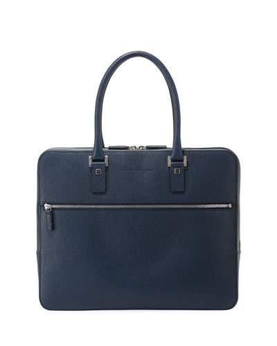 Saffiano Zip-around Satchel Bag, Blue