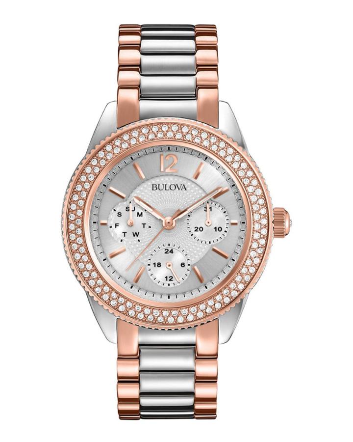 38mm Crystal Chronograph Watch W/ Bracelet Strap, Two-tone