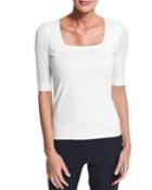 Half-sleeve Square Neck Tee